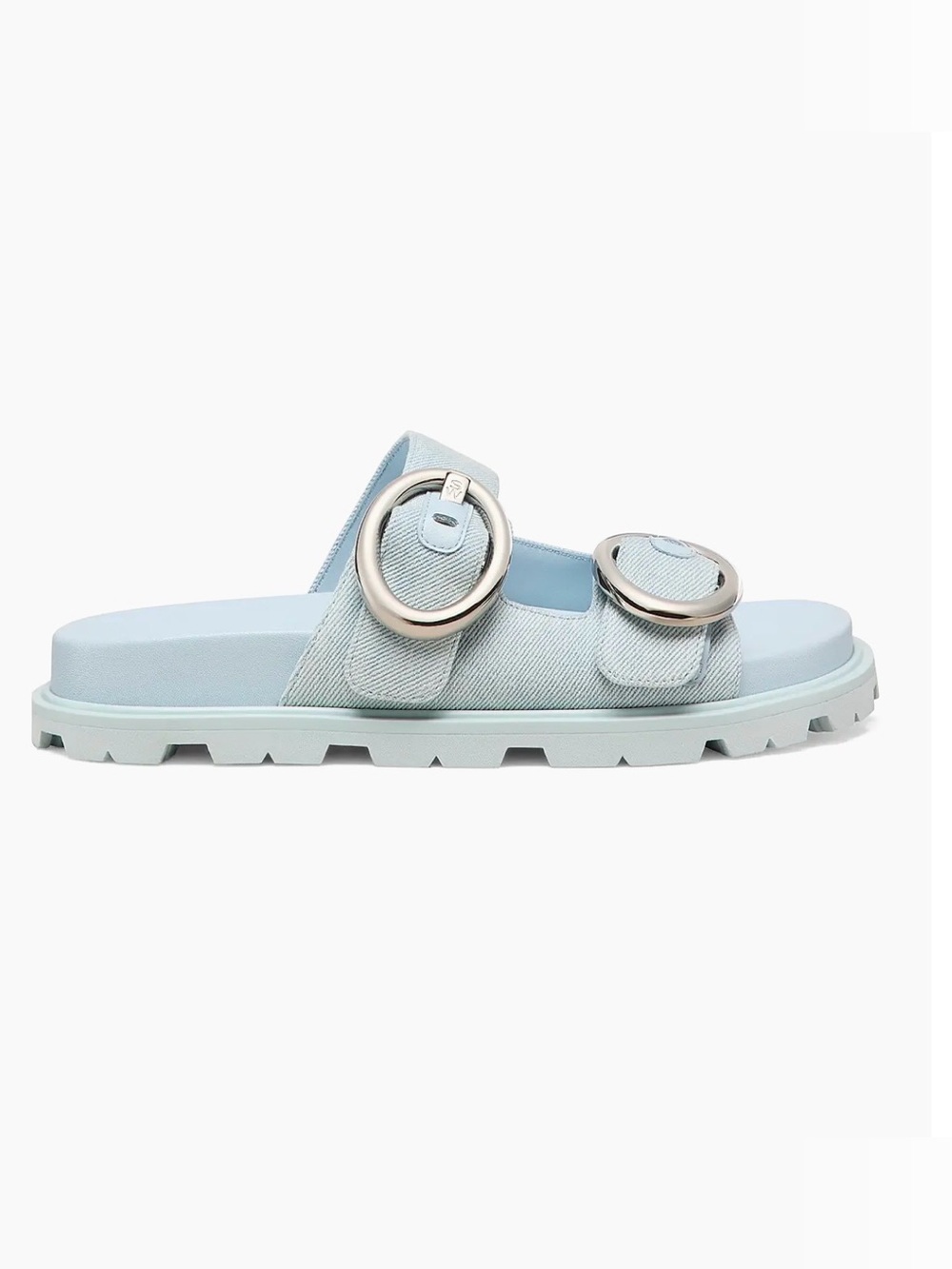 Stuart Weitzman
Benni Buckle-Detailed Denim Slide Sandals